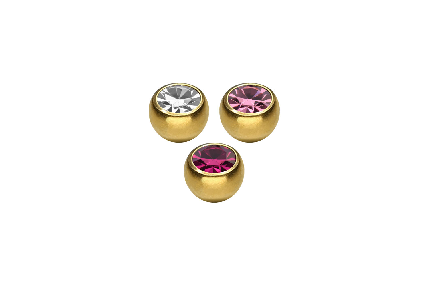 SET Chirurgenstahl Schraubkugel KRISTALL von Piercingline